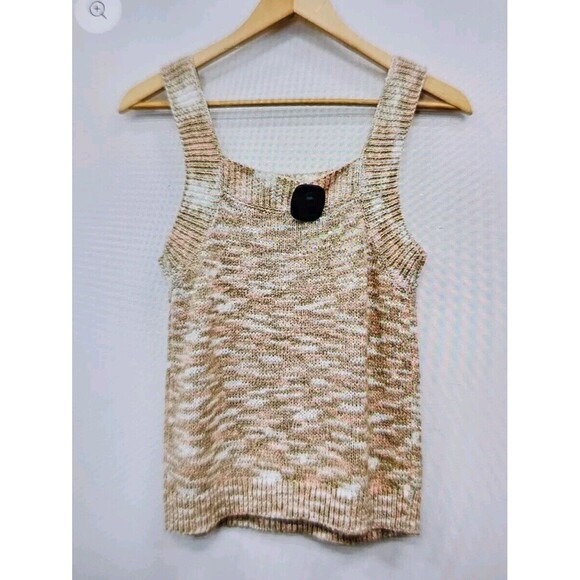 NWT Ann Taylor Sleevless Top Womens Medium Pink Beige Knit New - Picture 3 of 7
